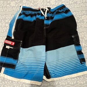 Ingear Black and Blue Athletic Shorts with Quick-Dry Fabric